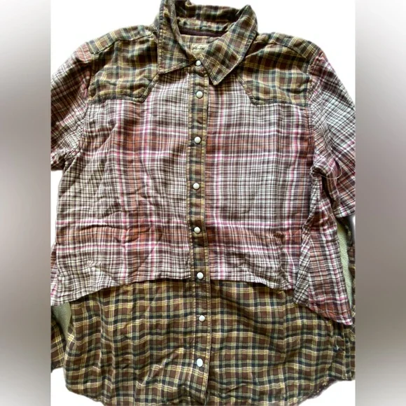 We the Free Plaid Two Tone Layered Flannel size Medium - Picture 8 of 14